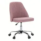 Desk Chair, Modern Cute Rolling Vanity Swivel Task Chairs with Wheels,Pink