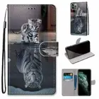 Flip Cat Tiger Wallet Phone Case For iPhone 11 12 13 14 Pro Max XR XS 6 7 8 SE