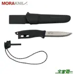 【MORAKNIV 瑞典】直刀(附打火石) COMPANION SPARK 13567 黑 露營小刀 不鏽鋼刀 戶外生火