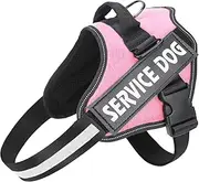 MUMUPET Service Dog Harness, No Pull Easy On and Off Pet Vest Harness, 3M Reflective Breathable & Easy Adjust Pet Halters with Nylon Handle - No More Tugging or Choking for Small Medium Large Dogs