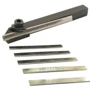 ® Factory Mini Parting Tool Holder With 6 Pcs | HSS Blades for Mini Lathes Ma...
