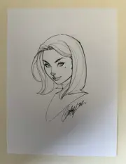 J SCOTT CAMPBELL ABBEY CHASE 9x12 Inked COMMISSION ORIGINAL ART Danger Girl