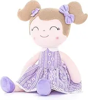Gloveleya Baby Doll Baby Girl Gifts Cloth Dolls Kids Plush Toys 16'' Purple with Gift Box