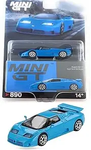Diecast Model Car Compatible for Mini GT 1:64 Bugatti EB110 Super Sport Blu Bugatti Limited Edition Die-Cast Collectibles MGT00890