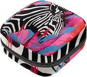 Period Bag,Sanitary Napkin Storage Bag,Black Stripe Red,Tampon Bag for Purse