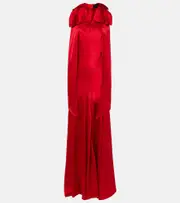 [Simone Rocha] Simone Rocha Bow-detail open-back silk satin gown AU 12 red