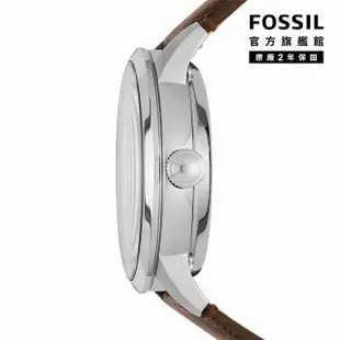 【FOSSIL 官方旗艦館】Townsman 城市雅痞藍面機械男錶 棕色真皮錶帶 手錶 44MM ME3110