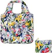 [Kate Spade New York] Reusable Produce Bags, Shopping Tote with Zipper Storage Pouch, Lightweight Foldable Grocery Bag, Paint by Numbers, Paint By Numbers