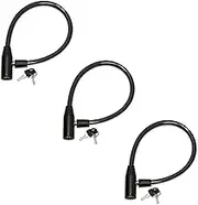 Urban August Original Fridge Lock: Multi - Functional Cable Keyed Lock, for French-Door Refrigerators and Cabinets (Regular, Black - 3 Pack KEYED Alike)
