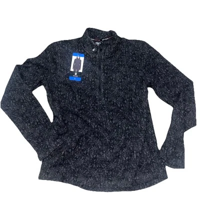 NWT Women's Black SPYDER ACTIVE Fleece 1/4 Zip Pullover Size Medium