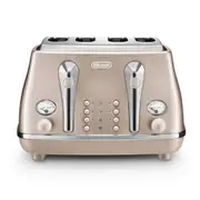 DeLonghi Icona Metallics 4 Slice Toaster Beige CTOT4003BG