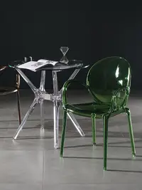 在飛比找樂天市場購物網優惠-北歐餐椅單人扶手椅咖啡廳簡約亞克力塑料水晶透明凳網紅ins椅