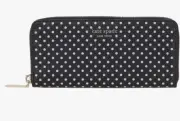 Kate Spade New York Spencer Metallic Dot Slim Continental Wallet, Black/Silver