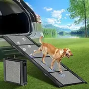 Ramp for Car 71"x20" Large Folding Pet Stair for Truck, SUV, With Non-Slip Surface, Up to 250LBS, Outdoor Car Ramp for Medium & Large Dogs, Portable Pet Steps