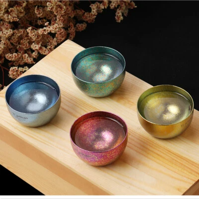 New1PCTitanium Double Wall Tea Cup Teacup 45ml OutdoorCampingTableware Drinkware
