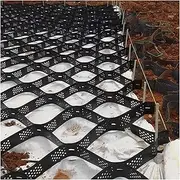 Gravel Ground Grid for Walkway Steep Hills, Ground Grid Permeable Pavers, 2" High Stabilizer Gravel Grid for Sheds, Driveway, Slopes and Parking(2x9m/6.5x29.5ft)