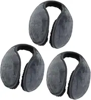 [OATIPHO] Warm Winter Ear Muffs for Men Plush Earmuffs Fabric Portable Ear Cover Grey