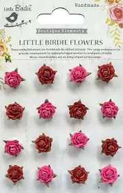 Little Birdie Beaded Micro Roses 16/Pkg-Candy Mix
