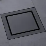 Black Shower Drain Square with Removable Tile Insert 6 Inch Drain Cover and H...