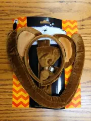NWT Monkey Plush Animal Accessory 3 piece Set Ears, Tail, Bow with Bell