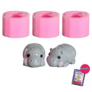 Baby Hippo Silicone Mold 3 pcs Jelly Choco Sweet Party Free Agar Powder Gift