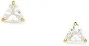[JewelryWeb] 14k Yellow Gold 4x4mm Trillion Shape CZ Simulated Diamond Screw Back Earrings Stud Earring for Women