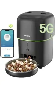 YuposlAutomatic Pet Feeder Cat Dog Food Dispenser Smart Wifi And 5G App Controll