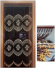 Beaded Door Curtains for Doorways Wood Bead String Curtain for Room Dividers -21/31/41/51/61 Strands Home Entrance Decoration Retro Style, Customizable (Size : 21 Strands-0.6x1.92m