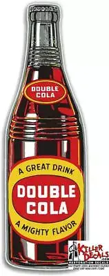 (DC-102) 12" DOUBLE COLA BOTTLE COOLER POP soda coca cola machine decal STICKER