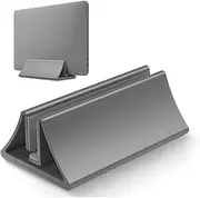 Space-Saving Vertical Desktop Stand for MacBook Pad, Aluminum, Save Space, Adjustable 9mm - 30.5mm,Gray
