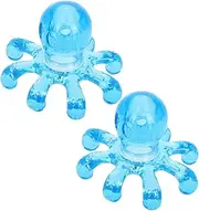 ORFOFE 2Pcs Portable Octopus Head Massager Multi Functional Handheld Massager for Neck Shoulder Back Leg Foot Therapeutic Blue Massage Tool