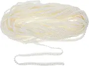 SEWACC Faux Pearls Lace Ribbon Applique Trim Wide Pearl Bead Fringe for Wedding Party Decoration Home Decor Lamp Shade Costume Unique Handmade Design Easy DIY Supplies Durable