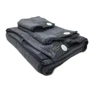 Target Piper 3Pce Cotton Grey Rib Bath Sheet Hand Towel & Face Washer Set NEW