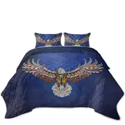 Multi Colored Royal Bald Eagle Coverlet