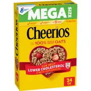 Cheerios, Heart Healthy Gluten Free Breakfast Cereal, Mega Size, 24 oz