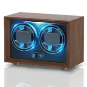 Watch Winder, 2 Slots Automatic Watch Winders Box with Serenity Blue Backligh...