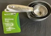 Big Green Egg 1/4 1/3 1/2 & 1 Cup Measuring Cup Set Heavy Duty Stainless NEW