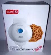 Dash Spiderweb - Mini Waffle Maker White 4" Cooking Surface - 350 Watts - New