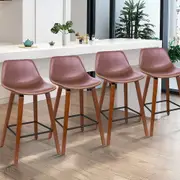 4x ALFORDSON Bar Stools Faux Leather Coffee