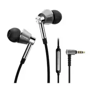 1MORE E1001 Triple Driver In Ear Headphones, Hi-Res Wired Earphones With MEMS Microphone, In-Line Remote, 3.5mm Wired, 8 Pairs Ear Tips Silver