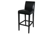 Bolero Black Faux Leather High Bar Stool with Full Back