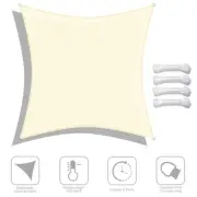 18x18Ft 97% UV Block Square Sun Shade Sail Canopy Outdoor Patio Pool Rice White