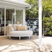 Cannes Large 2m Outdoor Round Aluminium and Rope Daybed - Outdoor Daybeds
