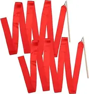 2pcs Twirling Rhythmic Ribbon Kids Dancing Gymnastic Dance Ribbon Dance Ribbon Streamer Rhythmic Gymnastics Ribbon Kids Wand Gymnastics Rope Child Bamboo No Knot