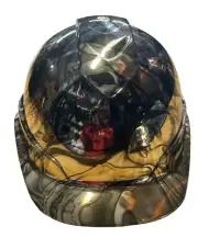Hard Hat Ridgeline Hydro dipped Full Brim vented Custom Chrome Ace of skulls