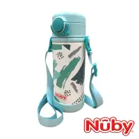在飛比找momo購物網優惠-【Nuby】純鈦兒童保溫杯細吸管附背帶_380ml