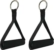 Resistance Band Handle Heavy Duty Cable Machine Attachment with ABS Core, Strong Nylon Webbing, and Seamless Steel O ring For Fitness Workout Gym Pilates Yoga Crossover Tricep Exercise (1 Pair)