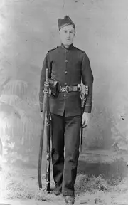 Studio portrait of soldier Ballarat Victoria 1890 OLD PHOTO