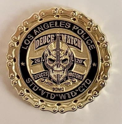 LAPD challenge coin. Rare Specialized Unit Deuce Watch Coin. Motor Unit