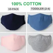 5-10-20-PACK | Toddlers (2-4) 100% Cotton Triple Layer Face Masks Filter Pocket